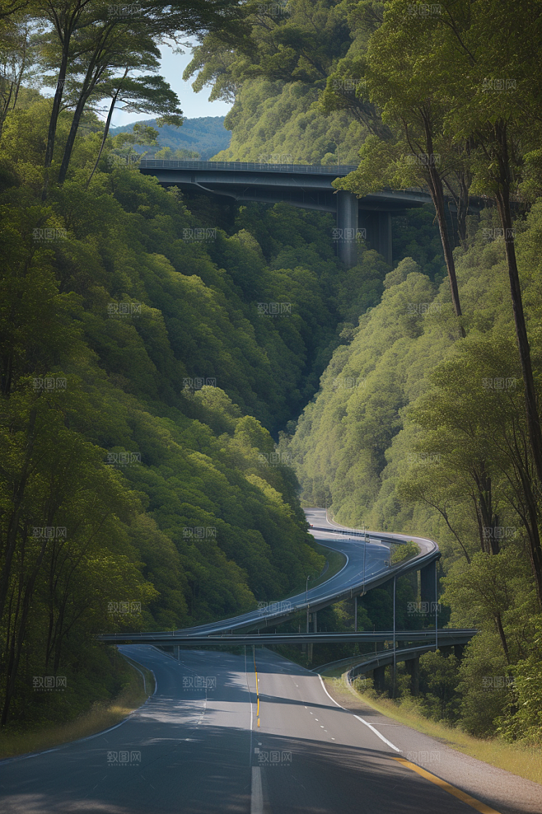 自由探索驾驶在风景如画的公路上
