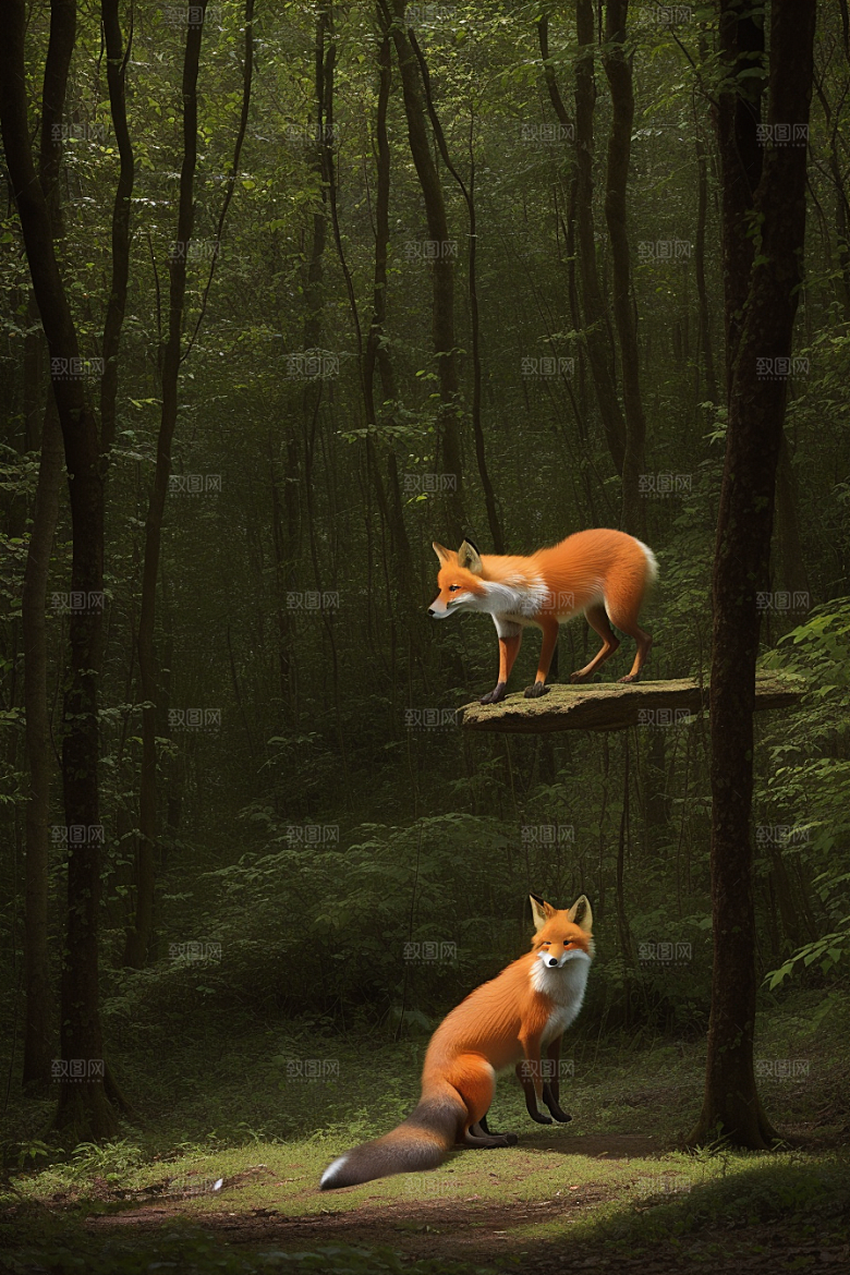 狡猾狐狸森林中的谜样存在
