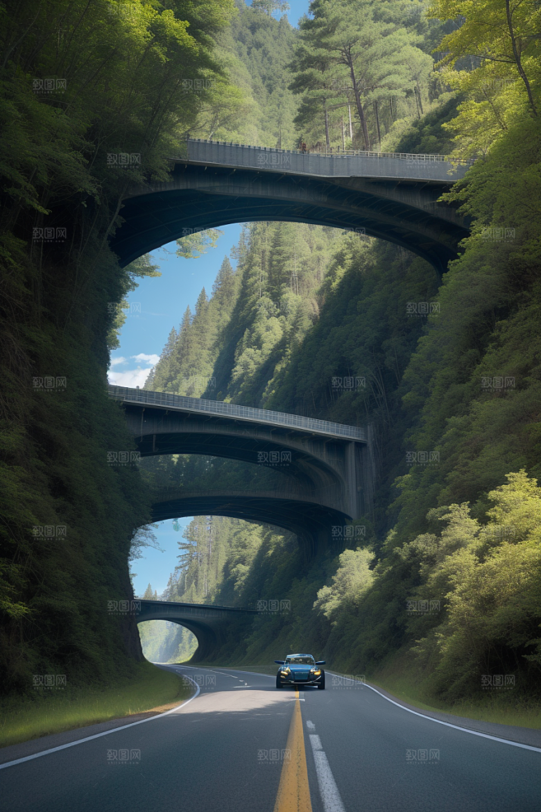 自由之旅驰骋在风景绝美的公路上