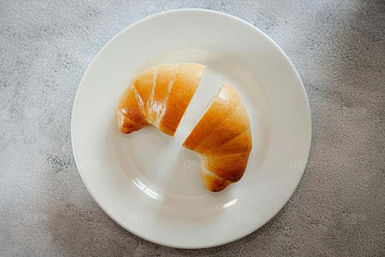 美食摄影可颂特写素材