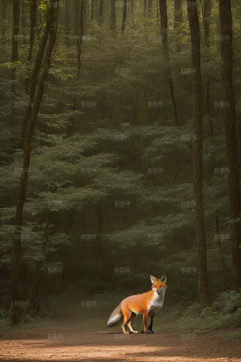 森林狡猾狐狸的狩猎之旅