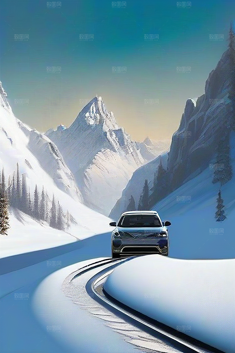 冰雪风光雪山之旅的速度与激情
