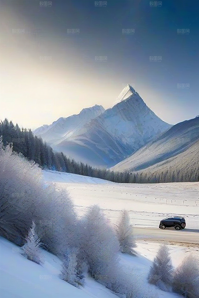 冰雪风光雪山之旅的速度与激情