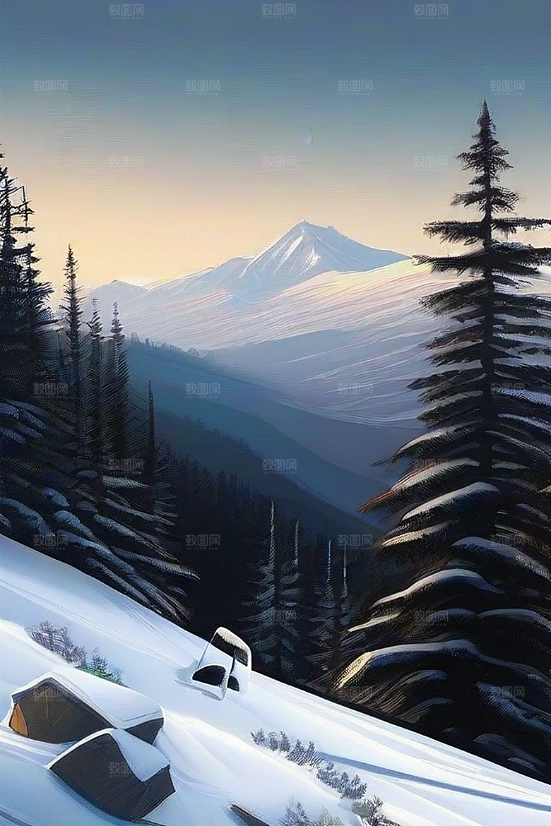 冰雪风光雪山之旅的速度与激情