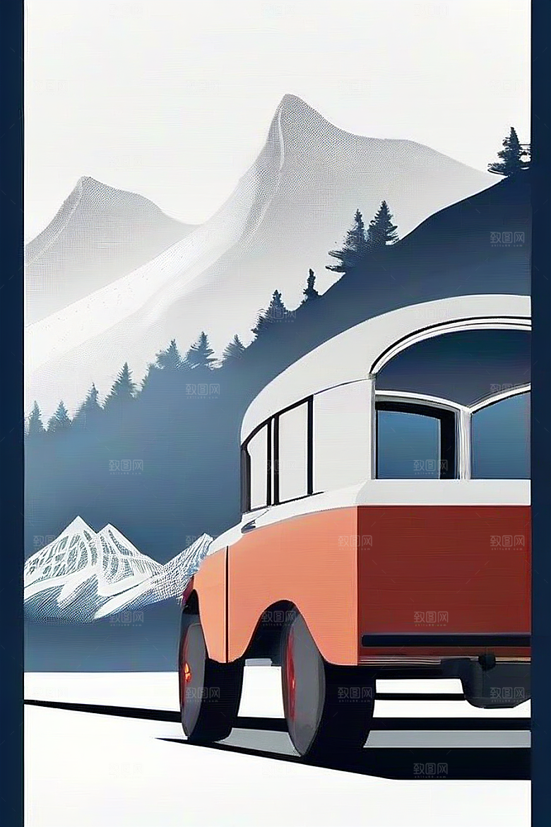 雪山探索驾驶在雪域之间的壮丽冒险