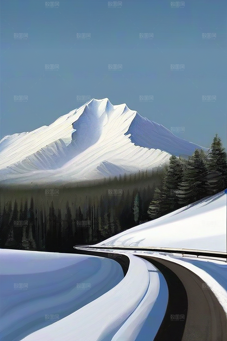 雪山探索驾驶在雪域之间的壮丽冒险