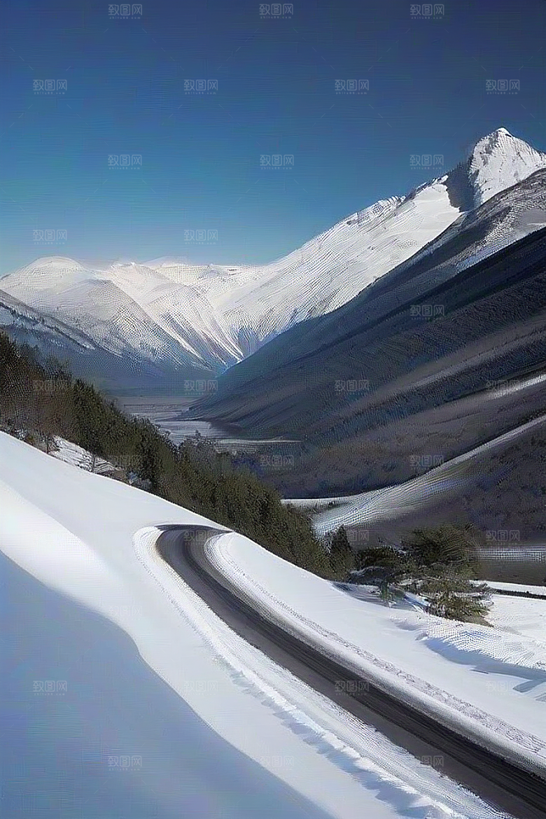 雪山探索驾驶在雪域之间的壮丽冒险