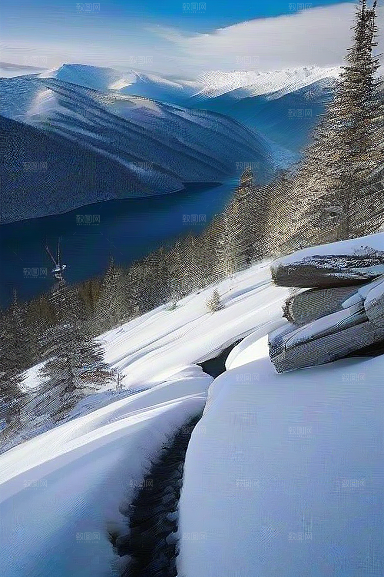 雪山探索驾驶在雪域之间的壮丽冒险