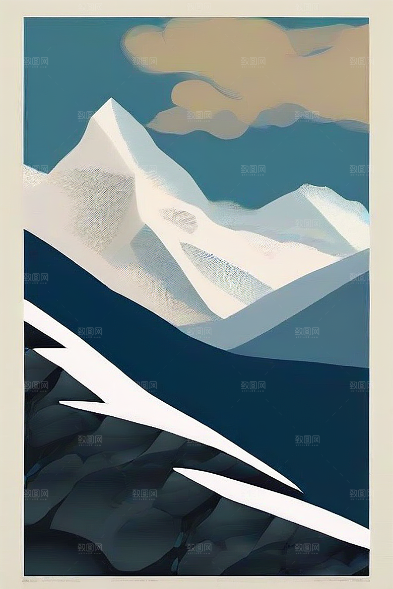 雪山探索驾驶在雪域之间的壮丽冒险