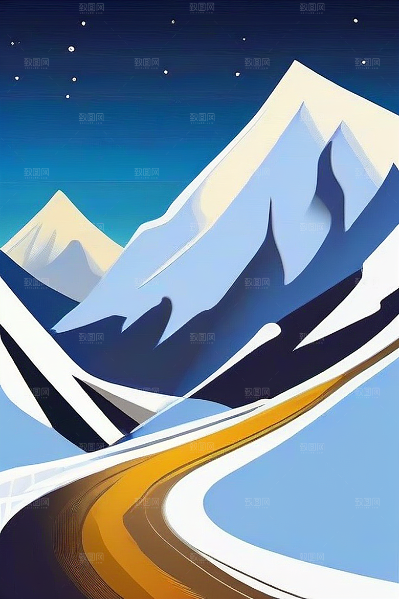 雪域探险驾驶在雪山中的冒险之旅