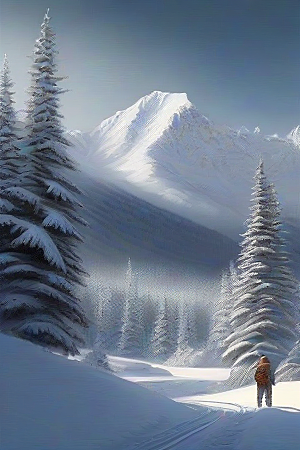 静谧之旅雪山中的宁静与美丽