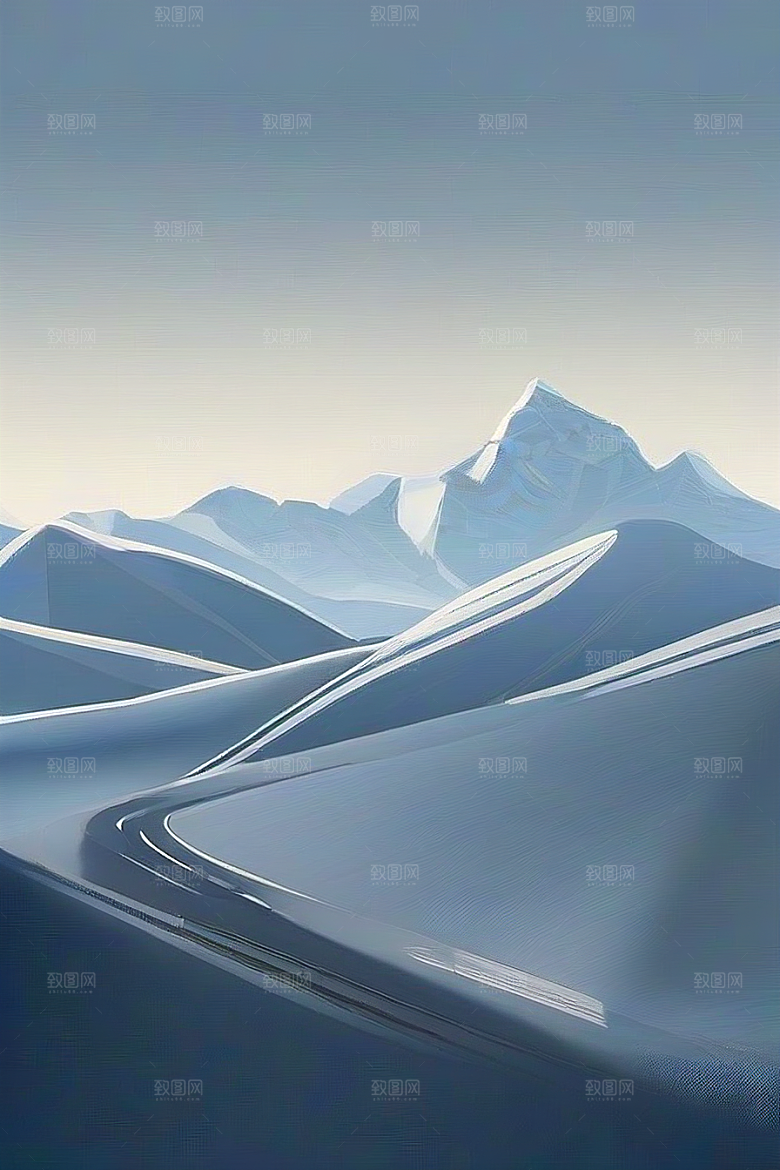 静谧之旅雪山中的宁静与美丽