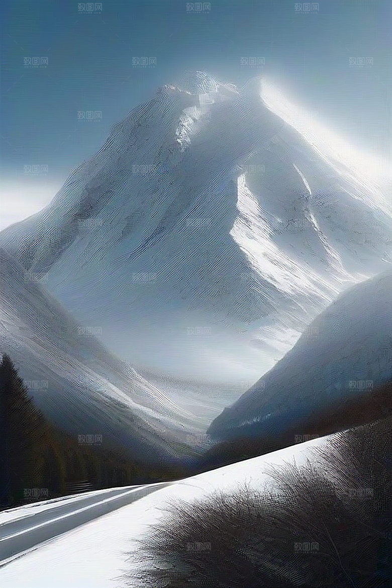 静谧之旅雪山中的宁静与美丽
