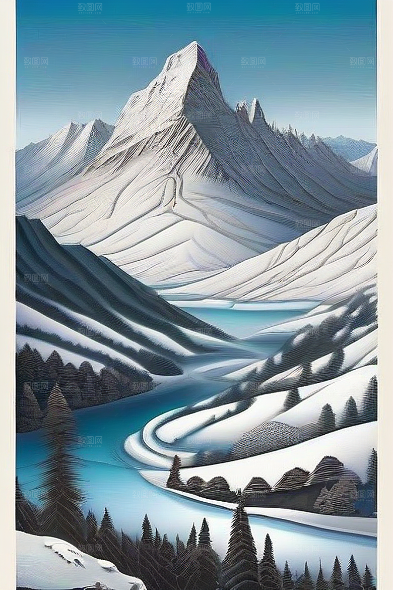 静谧之旅雪山中的宁静与美丽