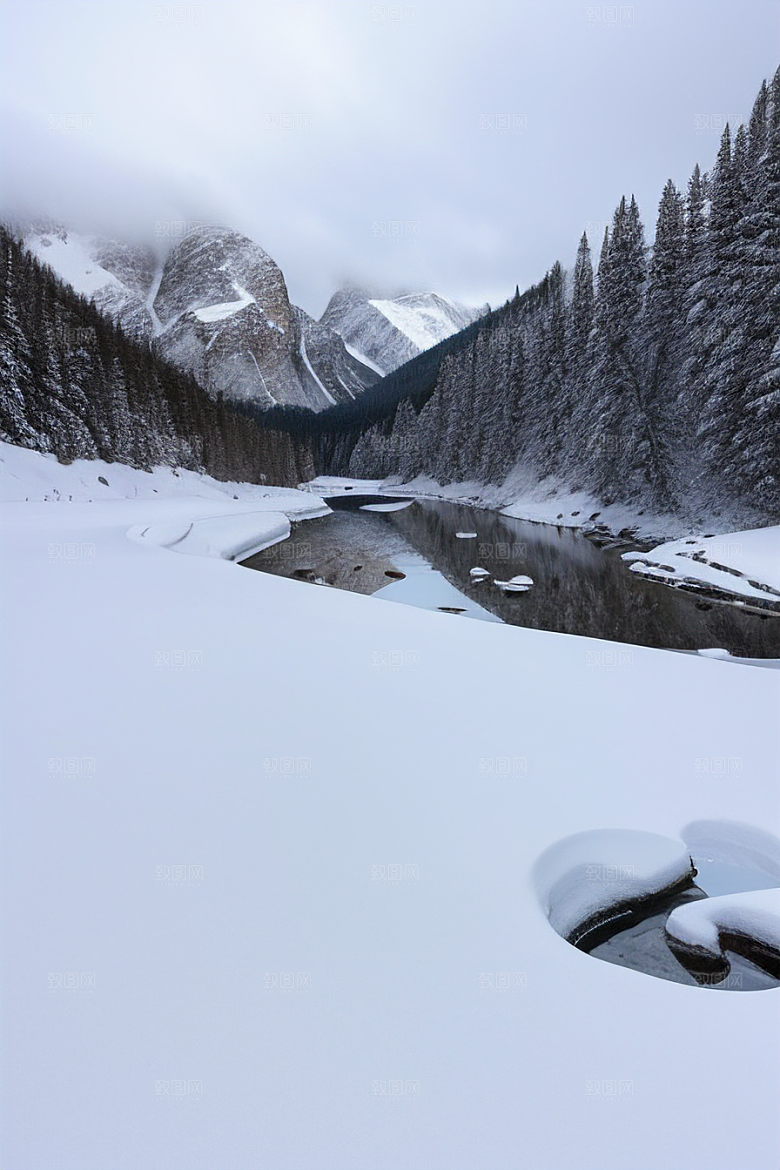 雪山风景冰雪世界中的壮丽画卷
