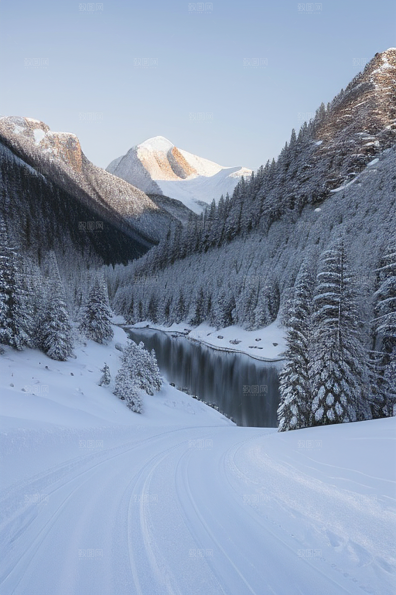 雪山风景冰雪世界中的壮丽画卷