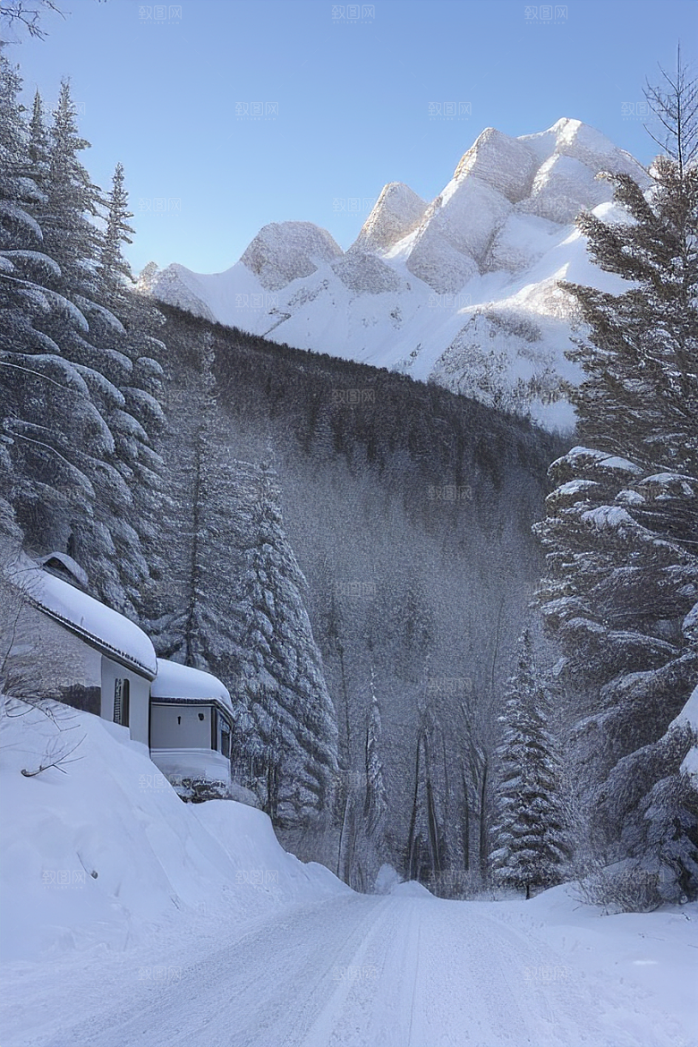雪山风景冰雪世界中的壮丽画卷