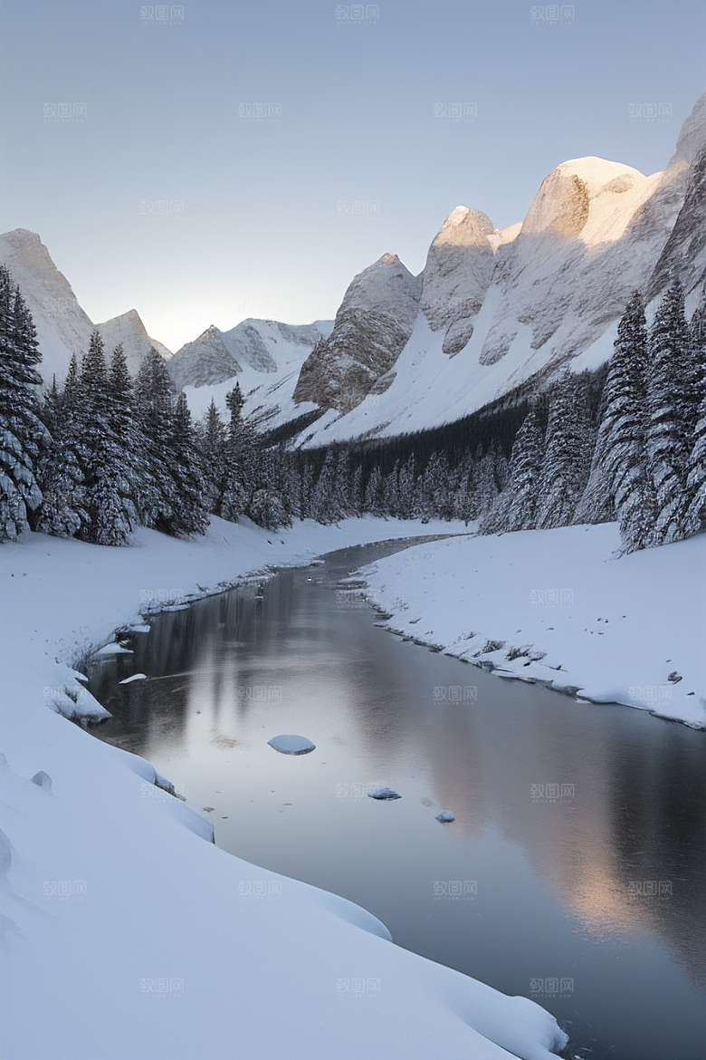 雪山风景冰雪世界中的壮丽画卷