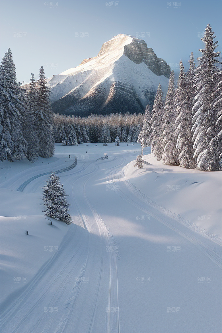 雪山风景冰雪世界中的壮丽画卷