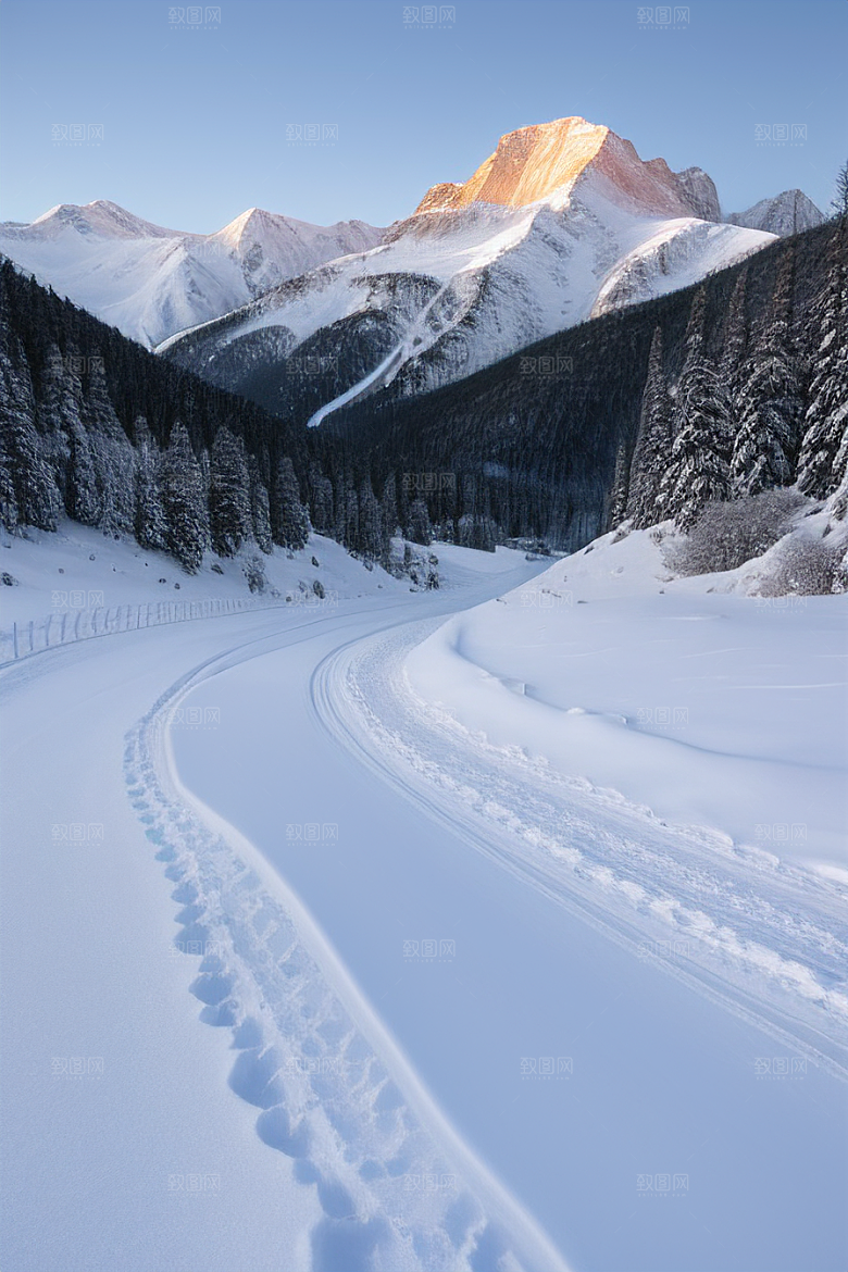 雪山风景冰雪世界中的壮丽画卷