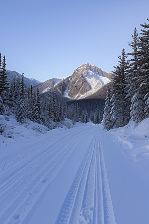 冰雪自由驾驶在雪山中的自由之旅
