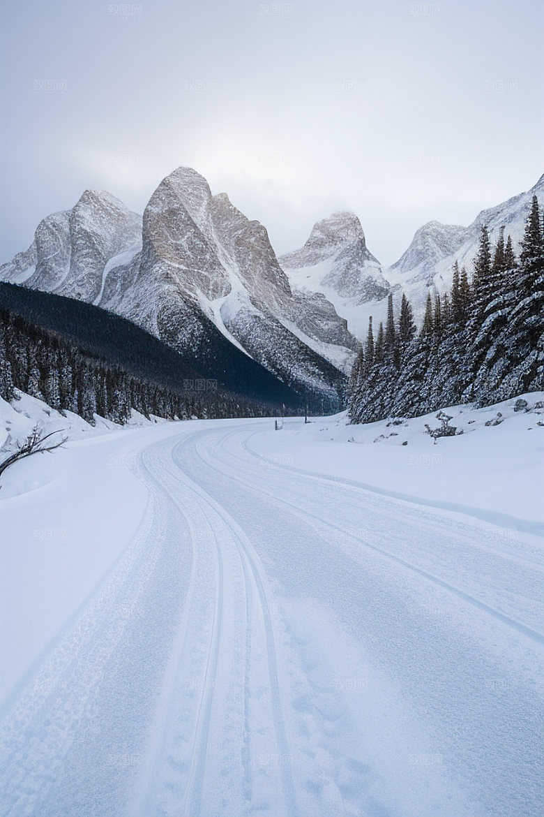 冰雪自由驾驶在雪山中的自由之旅
