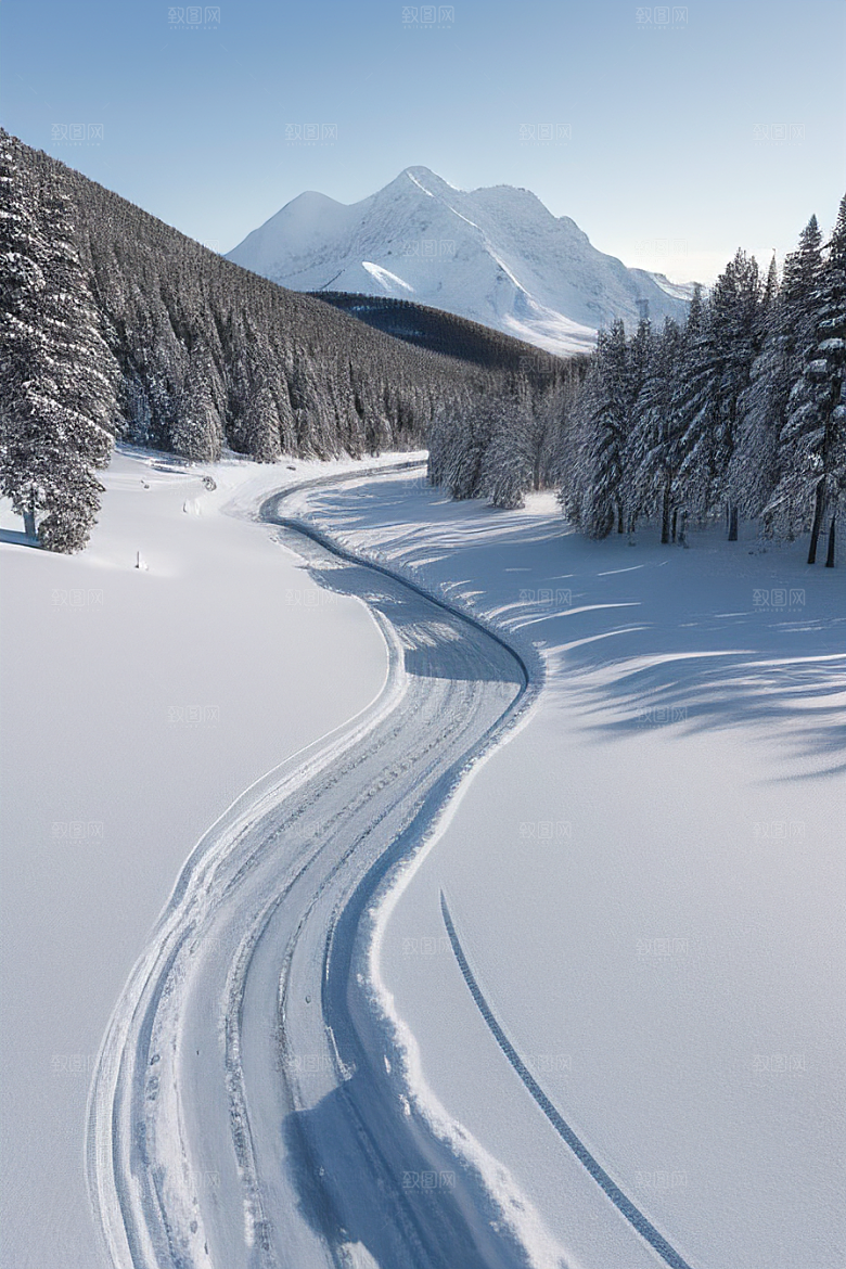 雪山风光冰雪世界中的壮丽画面