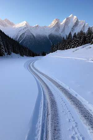 雪山风光冰雪世界中的壮丽画面