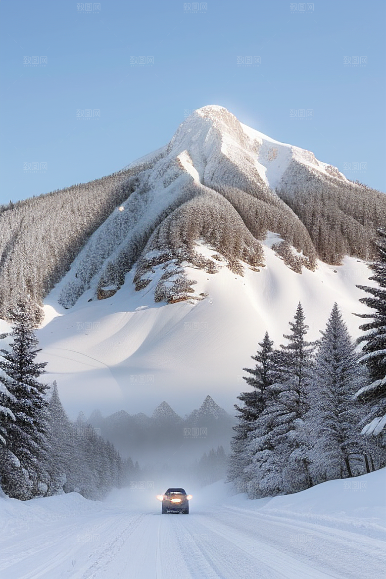 雪山风光冰雪世界中的壮丽画面