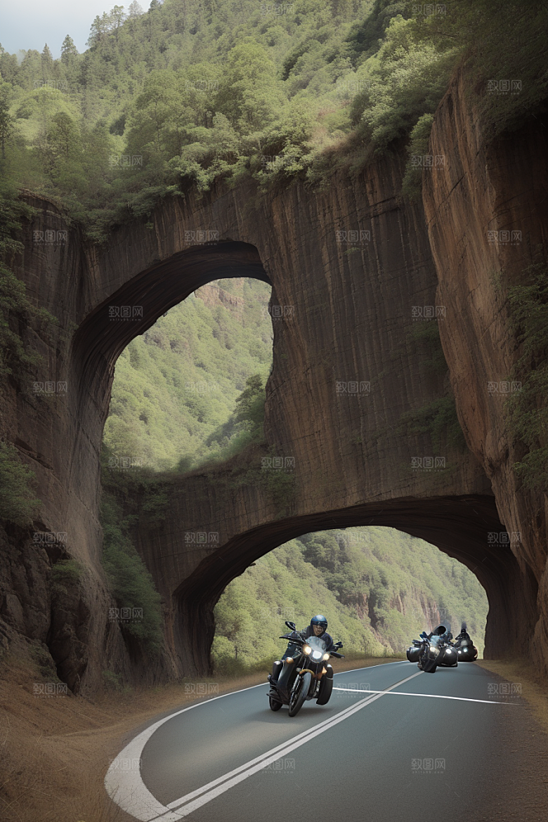 冒险之旅摩托穿越壮丽峡谷的速度与冒险