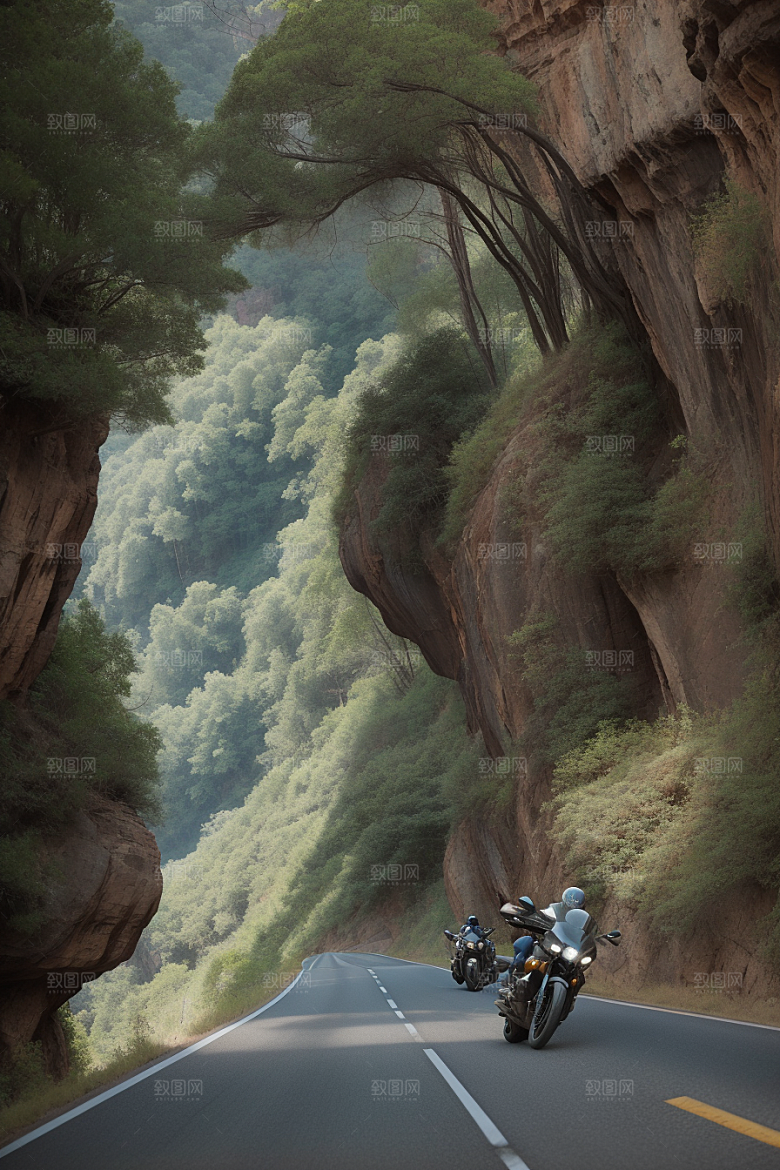 冒险之旅摩托穿越壮丽峡谷的速度与冒险