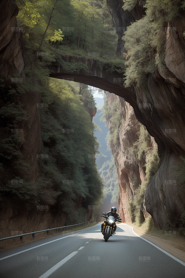 冒险之旅摩托穿越壮丽峡谷的速度与冒险