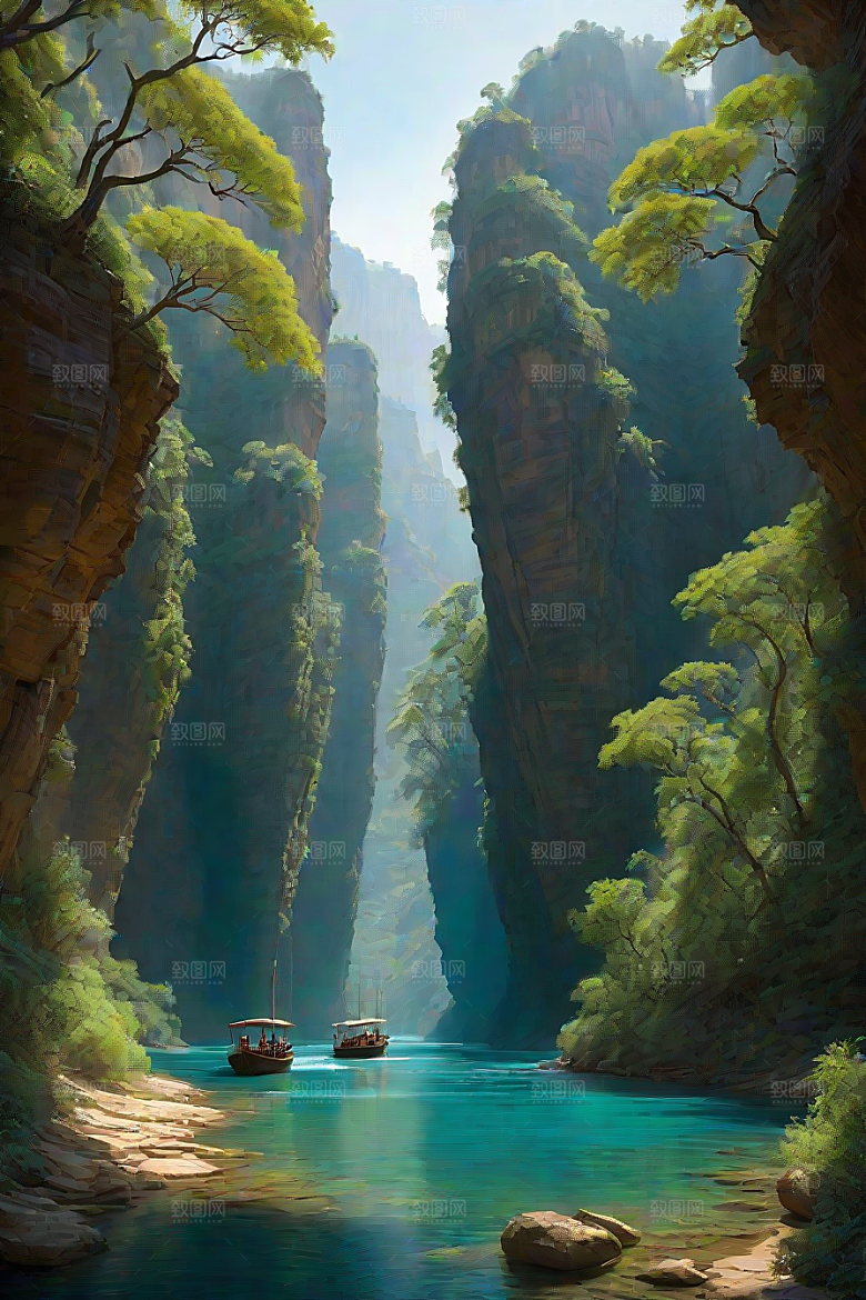 壮丽水境船只穿越的探险与宁静之旅