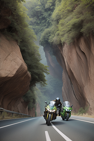 自由驾驶摩托驰骋峡谷的速度与自由