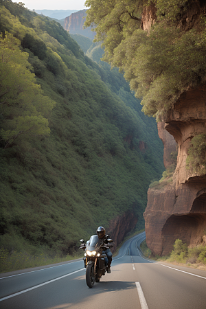 自由驾驶摩托驰骋峡谷的速度与自由