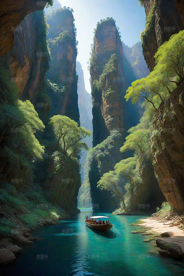 壮丽水境船只穿越的探险与宁静之旅