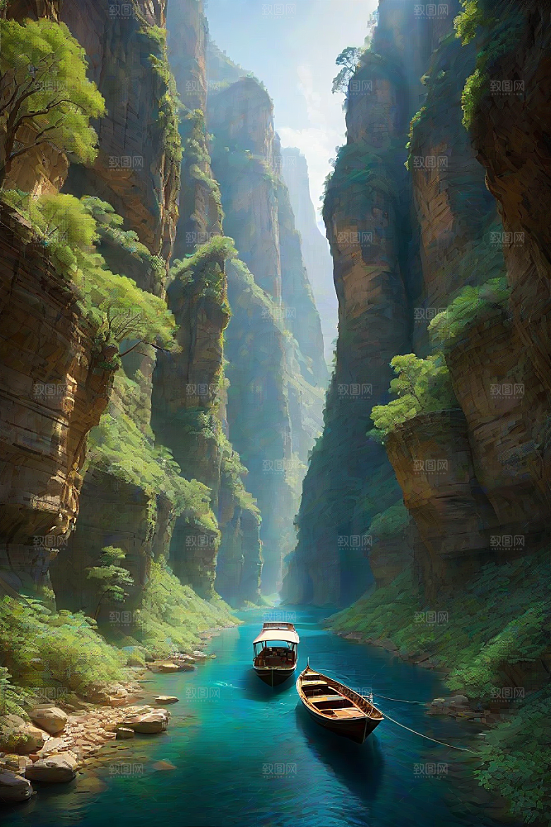 壮丽水境船只穿越的探险与宁静之旅