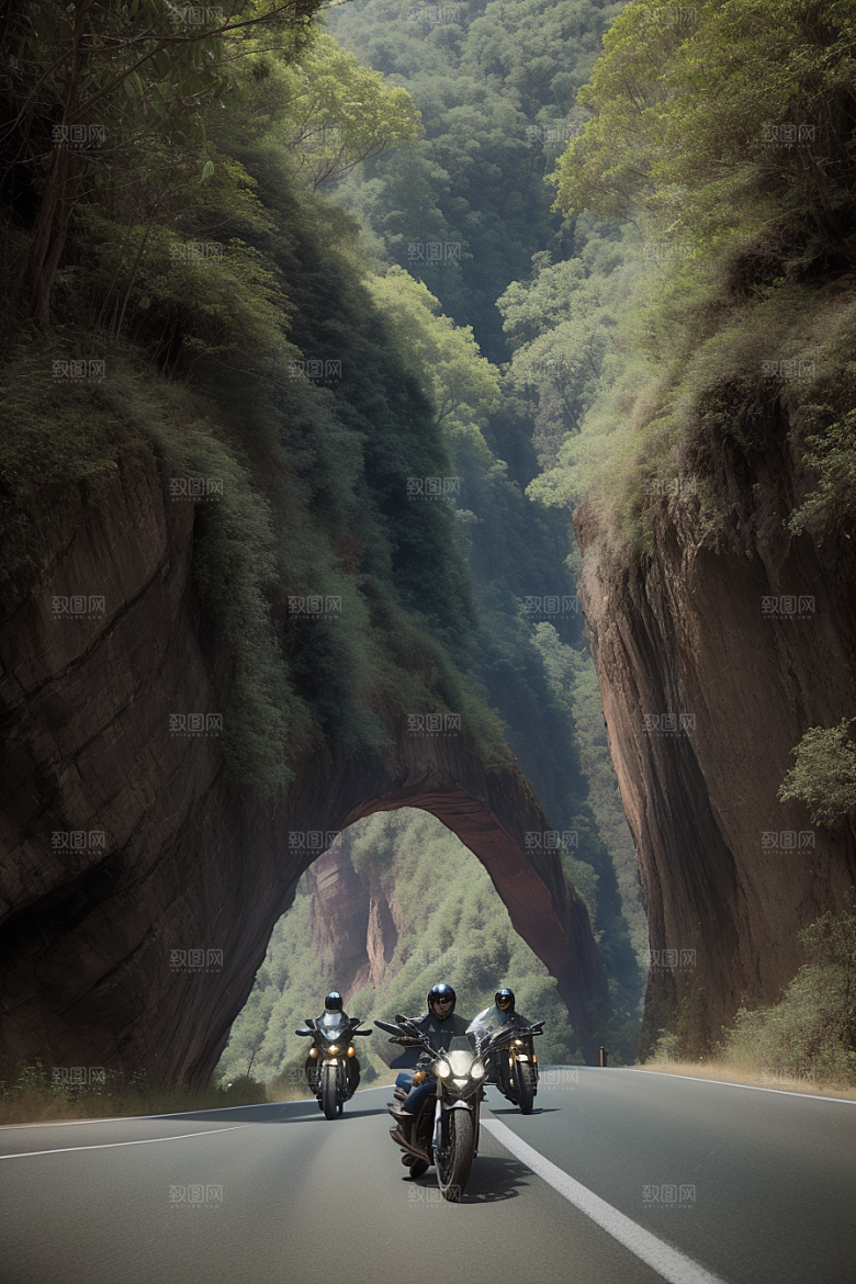 壮丽探险摩托穿越自然风光的壮观之旅