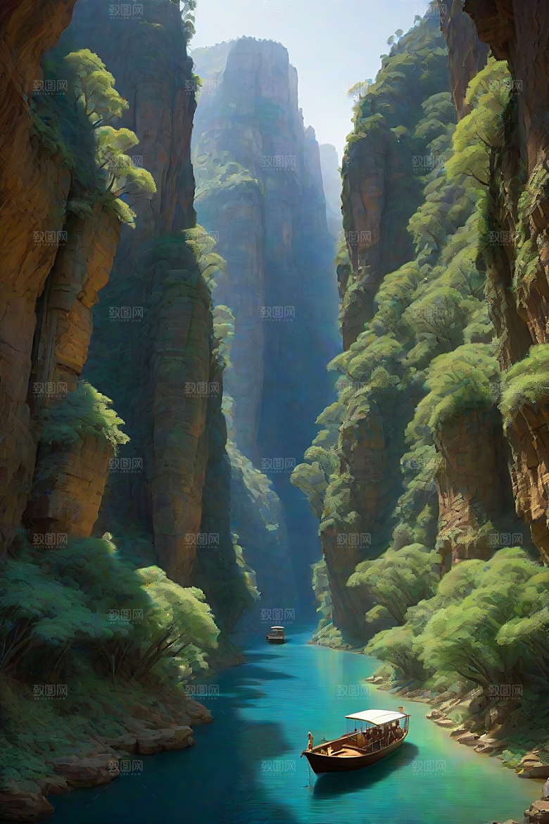 壮丽水境船只驶过的探险与宁静之旅