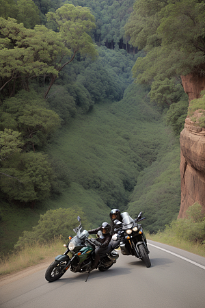 壮丽探险摩托穿越自然风光的壮观之旅