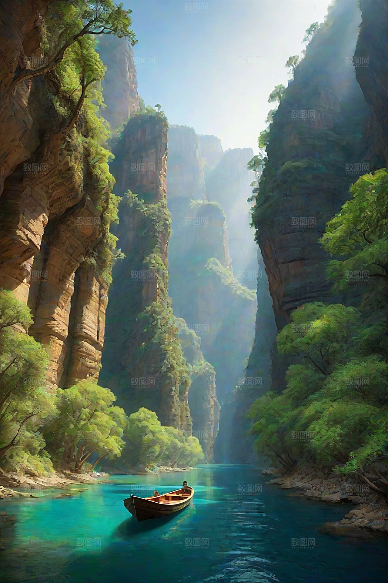 壮丽水境船只驶过的探险与宁静之旅