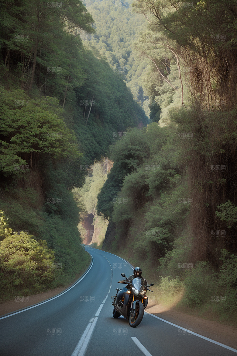 壮丽风光摩托穿越峡谷的速度与美景