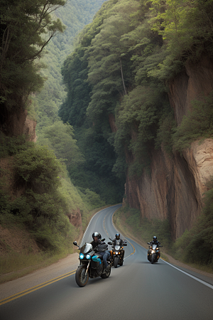 峡谷风光摩托征服自然风光的壮丽之旅