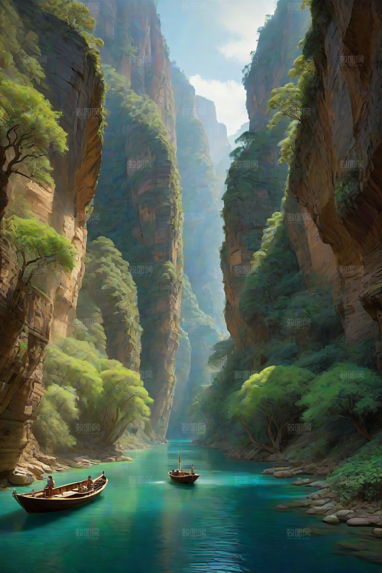 壮丽岛屿船只驶过的探险与宁静之旅
