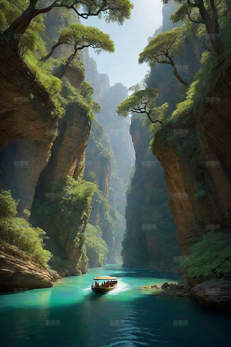 壮丽岛屿船只驶过的探险与宁静之旅