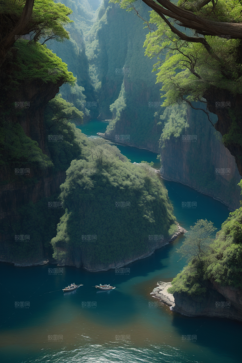 壮丽水境船只穿越的探险与宁静之旅