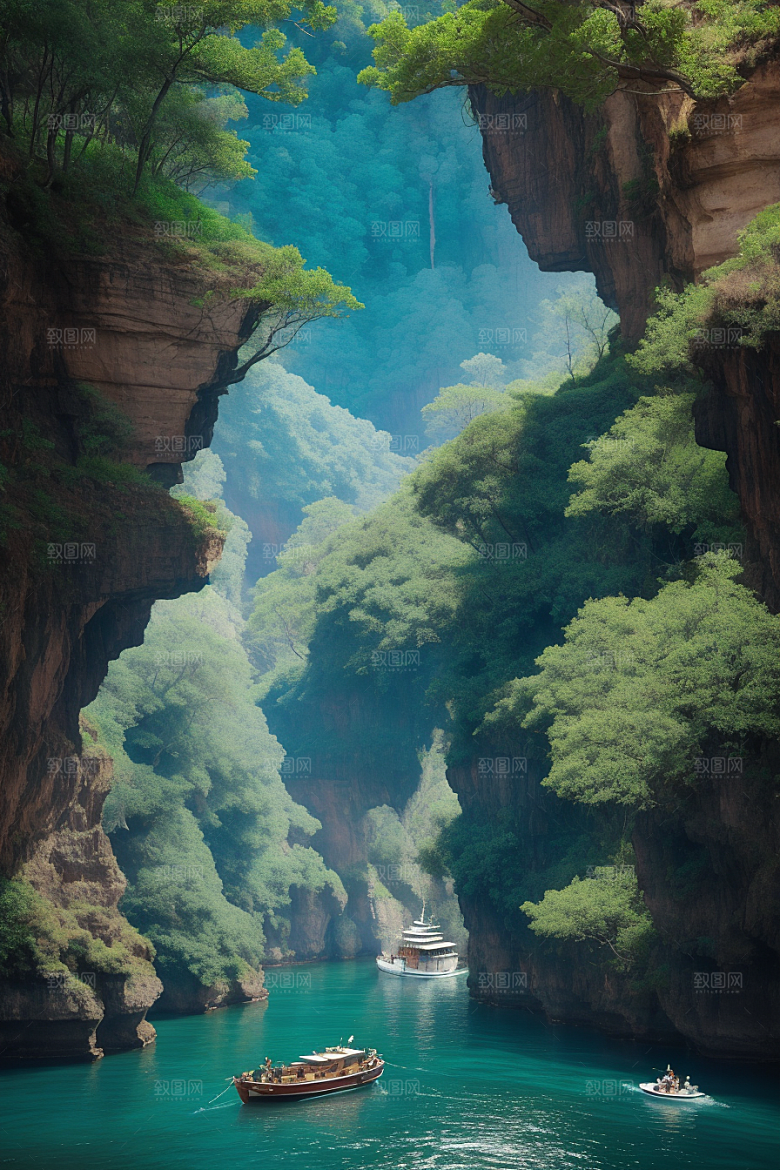 壮丽水境船只穿越的探险与宁静之旅