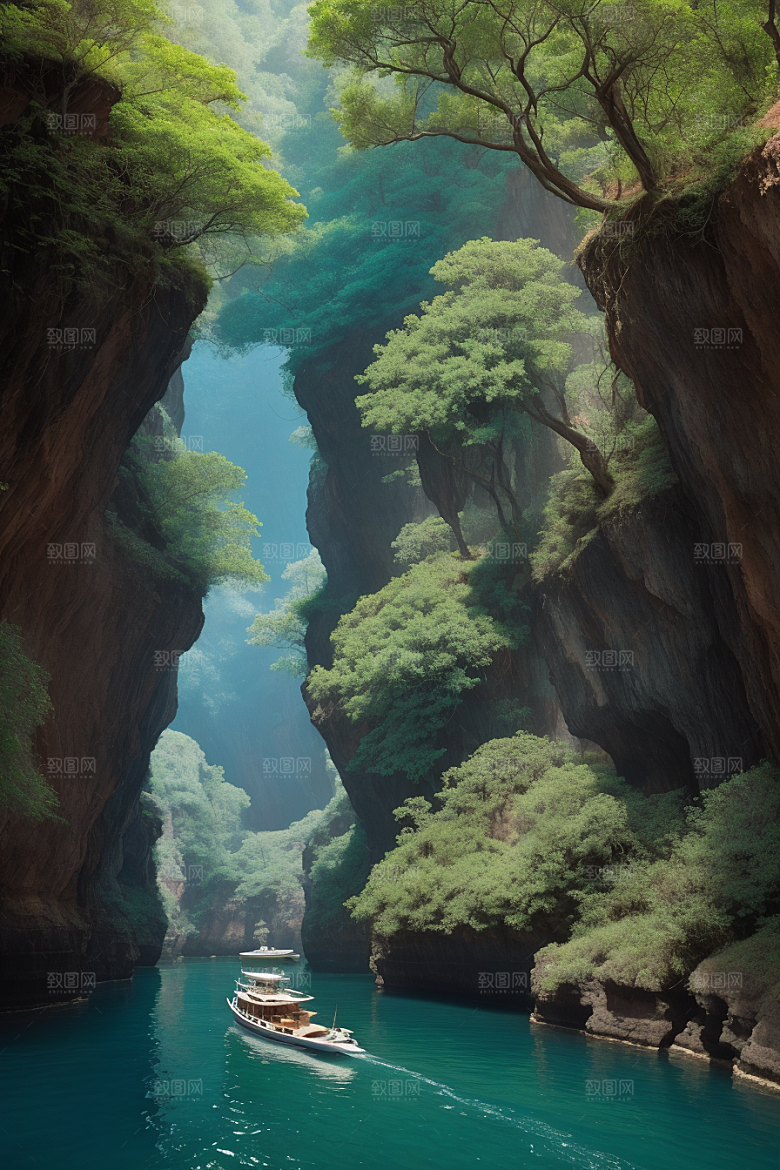 壮丽水境船只穿越的探险与宁静之旅