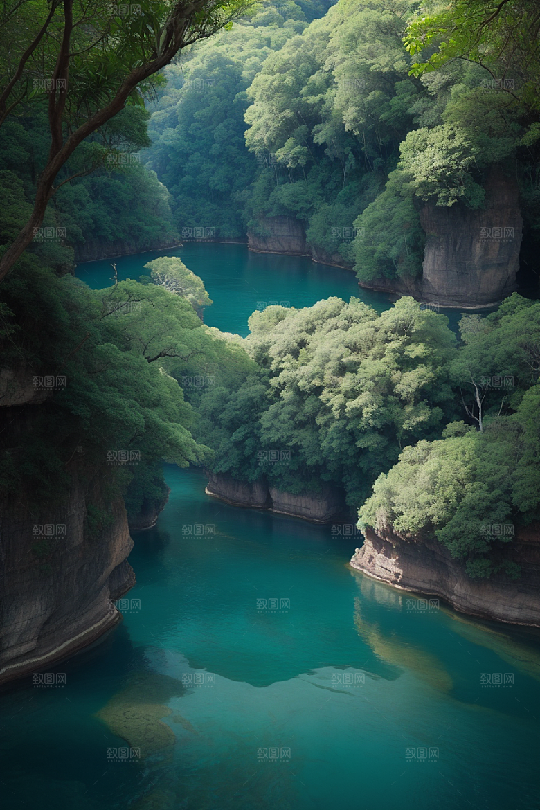 水上远航船只穿越壮丽峡谷的探险之旅