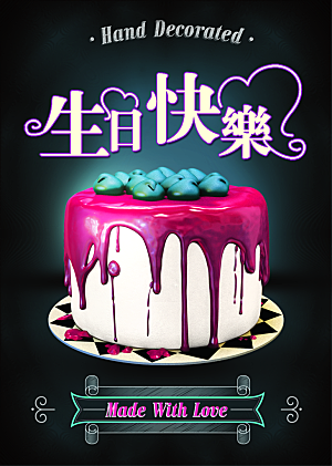 儿童生日舞会晚会派对海报